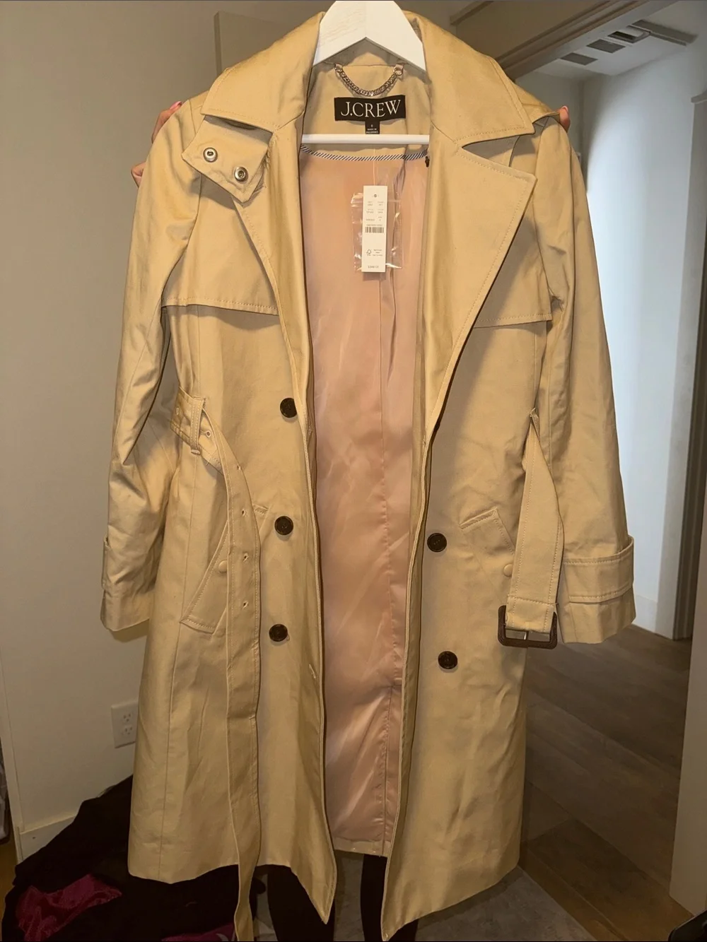 J.Crew Tan Beige Trench Coat with Belt